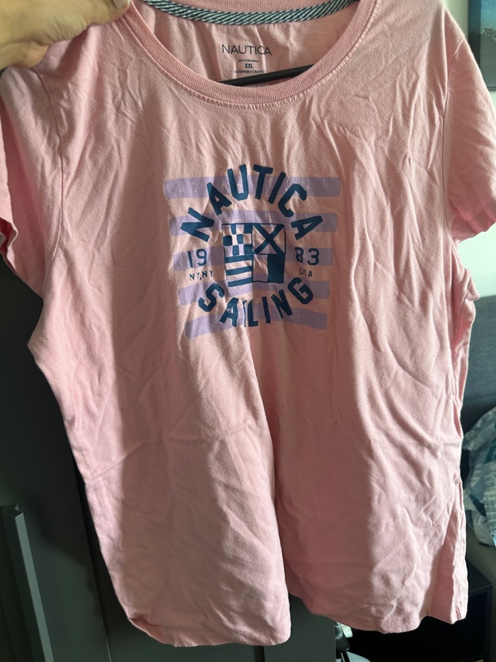 Nautica Pink Short-Sleeve Sailing Graphic Tee